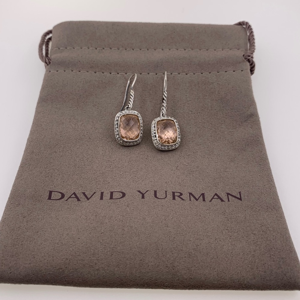 DAVID YURMAN Noblesse Earrings Morganite Diamonds